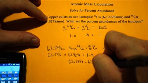 Calculating Isotope Abundance using Atomic Mass - YouTube