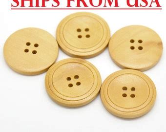 100 Large Wooden Buttons 1 1/4 32mm Bulk Wood Buttons