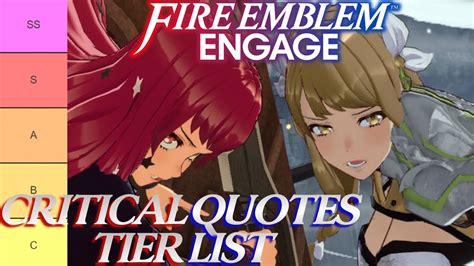 Fire Emblem Engage - Critical Quotes Tier List Ranking - YouTube