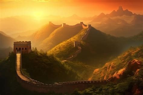 Premium AI Image | The great wall of china wallpaper