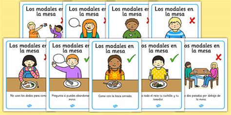 Table Manners Rules Display Posters Spanish - spanish, Table