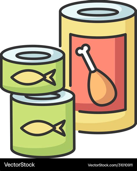 Canned goods and soups rgb color icon Royalty Free Vector