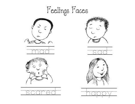 Unique Happy Sad Angry Scared Faces Dental Coloring Pages Printable