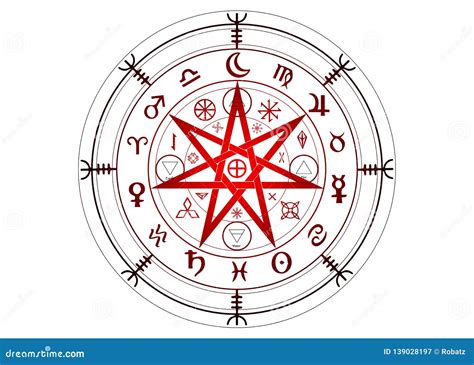 Wiccan Symbol of Protection. Set of Mandala Witches Runes, Mystic Wicca Divination. Ancient ...