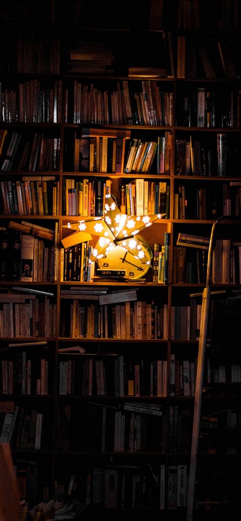 photography of bookshelf and star LED light decor iPhone Wallpapers ...