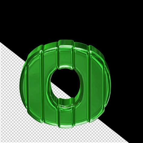 Premium PSD | Green symbol with belts letter o