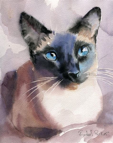 Print Siamese Cat Art Print of a Watercolor Painting Big Large - Etsy ...