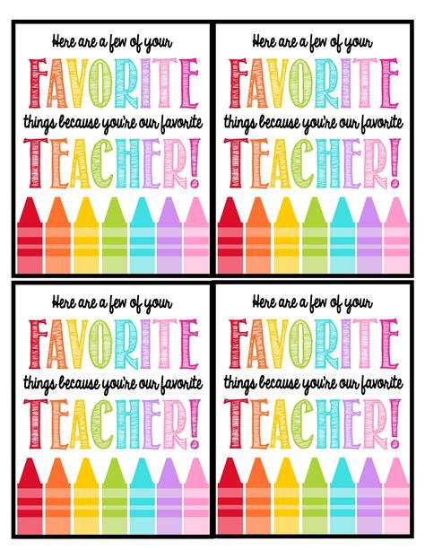 Free Printable For Teacher Appreciation Week