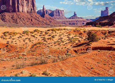 Arid Desert Landscape in Monument Valley Stock Photo - Image of tourism, tribal: 27456752