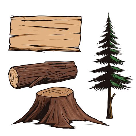 Premium Vector | Illustration of a wood set