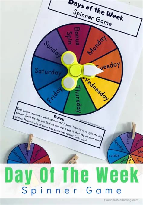 Day Of The Week Spinner Game