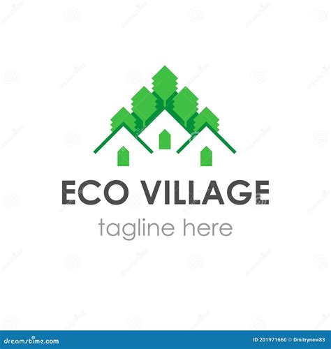 Eco Village Logo in Polygonal Ethnic Style Stock Vector - Illustration ...