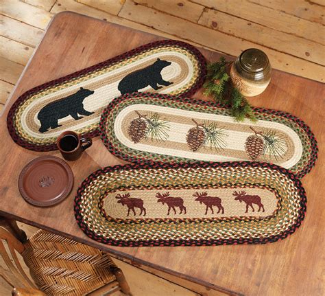 Black Bear Braided Jute Table Runner | Black Forest Decor