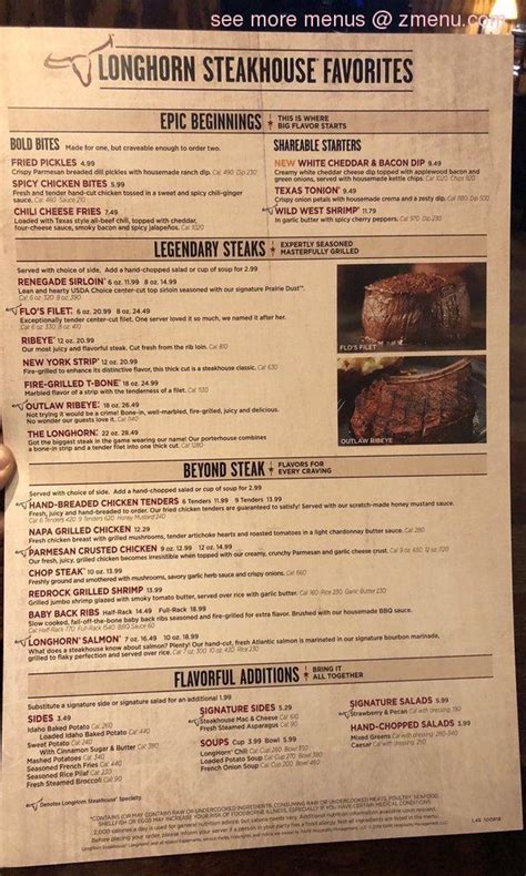 Longhorn Nutrition Menu | Blog Dandk