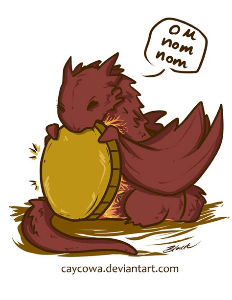 The Hobbit - Chibi Smaug On Nom Nom by caycowa on DeviantArt