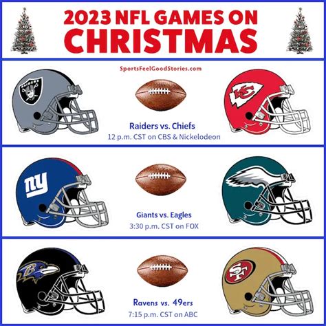 NFL Games on Christmas 2023 - Teams, Times, and Networks