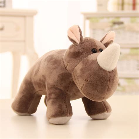 1PC High Quality Simulation Rhinoceros Plush Toy Baby Sleeping Appease Stuffed Toys Doll Kids ...