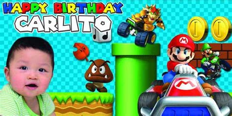 Super mario birthday banner 4 x 2ft