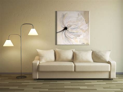 Large White Floral Canvas Art Bedroom Wall Pictures White - Etsy