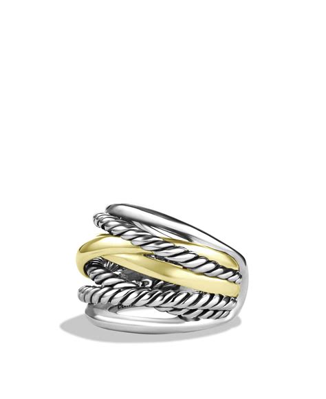 David yurman Crossover Wide Ring With Gold in Metallic | Lyst