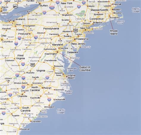 picture - foto - car - templates - fotos: Map Of East Coast