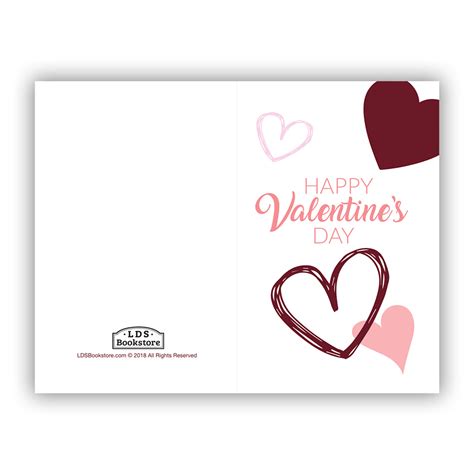 Scattered Hearts Valentine's Day Card - Printable in LDS Valentine's Day Printables on ...