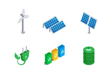 Green technology isometric icons set. 28648121 Vector Art at Vecteezy