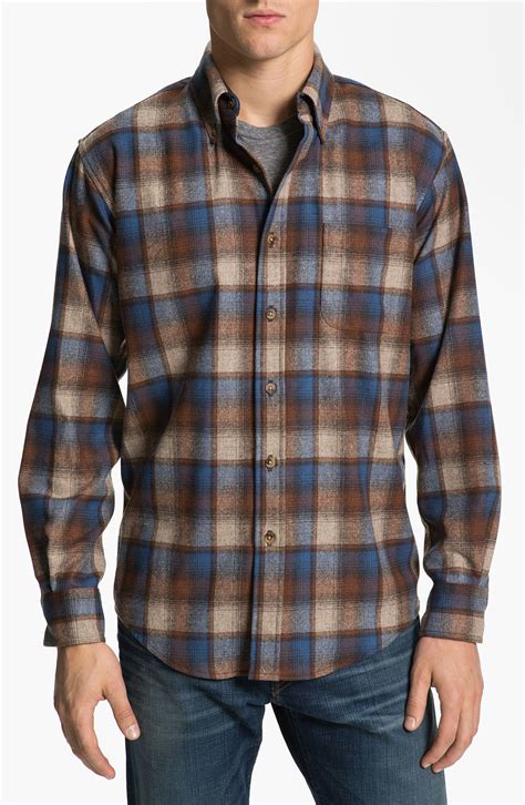 Pendleton Fireside Fitted Plaid Wool Flannel Shirt in Brown for Men | Lyst