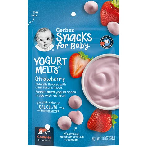 Gerber Snacks for Baby Yogurt Melts, Strawberry, 1 oz Bag - Walmart.com