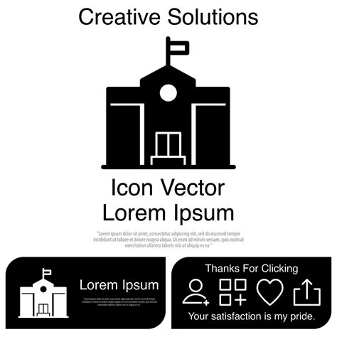 School Building icon Vector EPS 10 6644354 Vector Art at Vecteezy