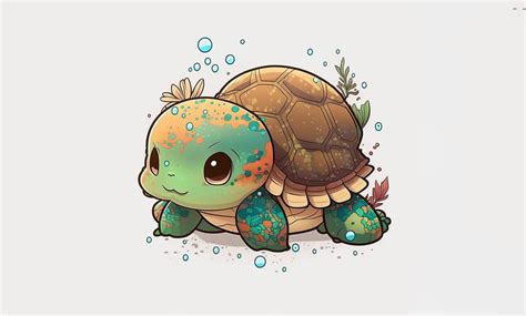 Cute Turtle Kawaii Clipart Graphic by Poster Boutique · Creative Fabrica