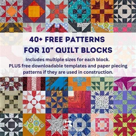 50+ Free Patterns for 10 Inch Quilt Blocks ~ Let's bust some stash!