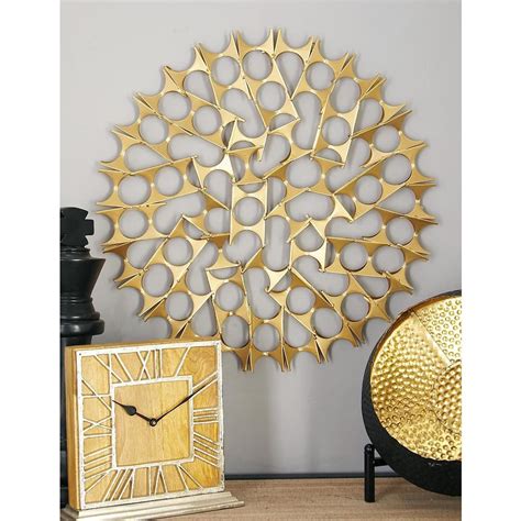 Litton Lane Metal Gold Abstract Wall Decor with Cutout Design (Set of 3) 44586 - The Home Depot ...