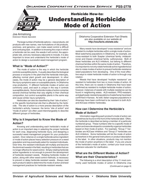 Understanding Herbicide Mode of Action