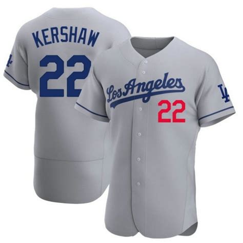 Mens Los Angeles Dodgers #22 Clayton Kershaw Authentic Gray Away ...