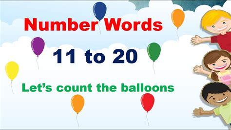 Number Words eleven to twenty, Numbers 11 to 20, Number Spelling 11 to 20 - YouTube