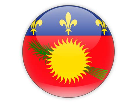 Round icon. Illustration of flag of Guadeloupe