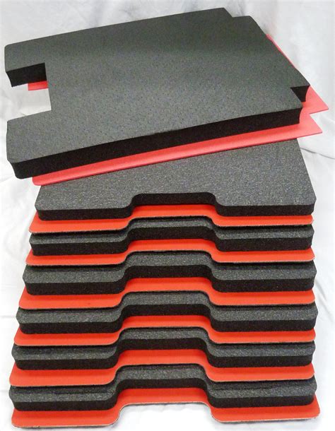 Pelican 1560 Tool Foam Kit (Set of 6 Black Foam Inserts, 5 Red Plastic - ColorCase