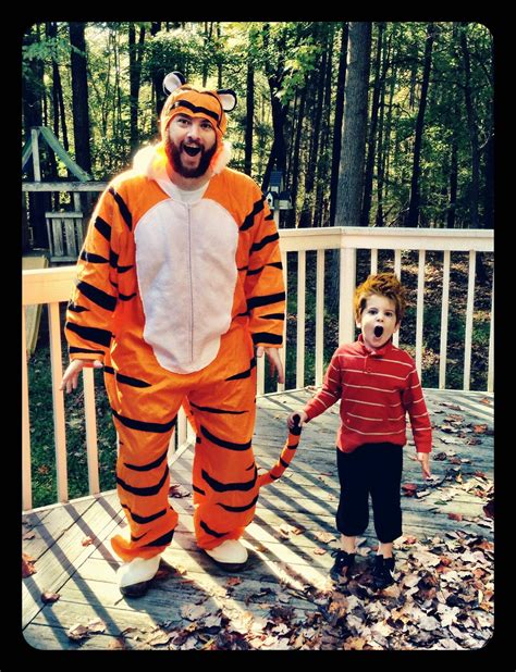 Father/son Calvin and Hobbes costumes. Too cute! | Pop culture halloween costume, Calvin and ...