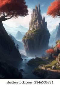 Fantasy Landscape Game Art Background Stock Illustration 2346536781 | Shutterstock