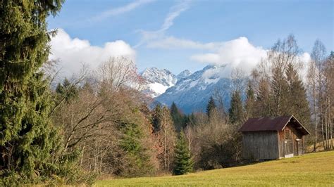 hut, Trees, Clouds, Sky, Mountains, Landscape Wallpapers HD / Desktop ...