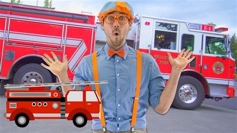 Blippi | The Fire Truck Song / Blippi explores the fire station and ...