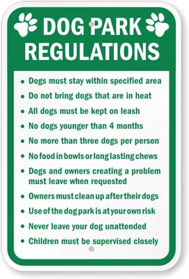 Playground Sign - Dog Park Rules Sign, SKU: K-5258