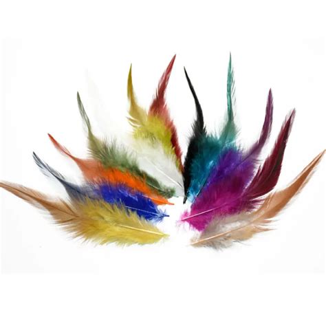 100pcs Chicken Feather mix color feathers Beautiful feather for Craft ...