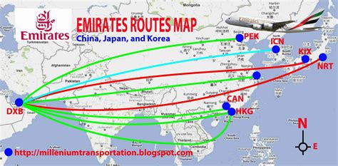 airlines routes map: Emirates routes map