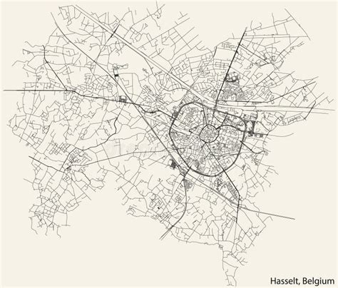 Street Roads Map of HASSELT, BELGIUM Stock Illustration - Illustration of asphalt, design: 273600244