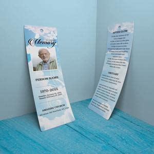 SKY AND BUTTERFLY Funeral Bookmark Template, Printable Bookmark Template,microsoft Word Template ...