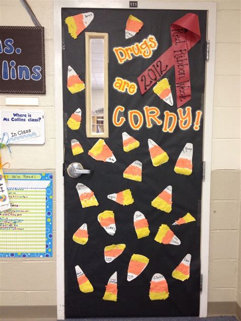 Red ribbon week classroom door. | Red ribbon week, Door decorations ...