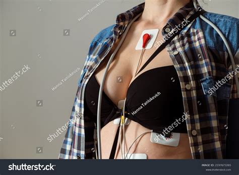 Woman Wearing Holter Monitor Device Daily Stock Photo 2197673265 ...