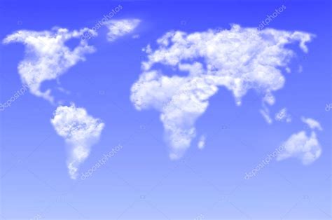 World Map With Clouds